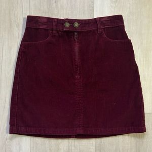 Hollister burgundy corduroy skirt